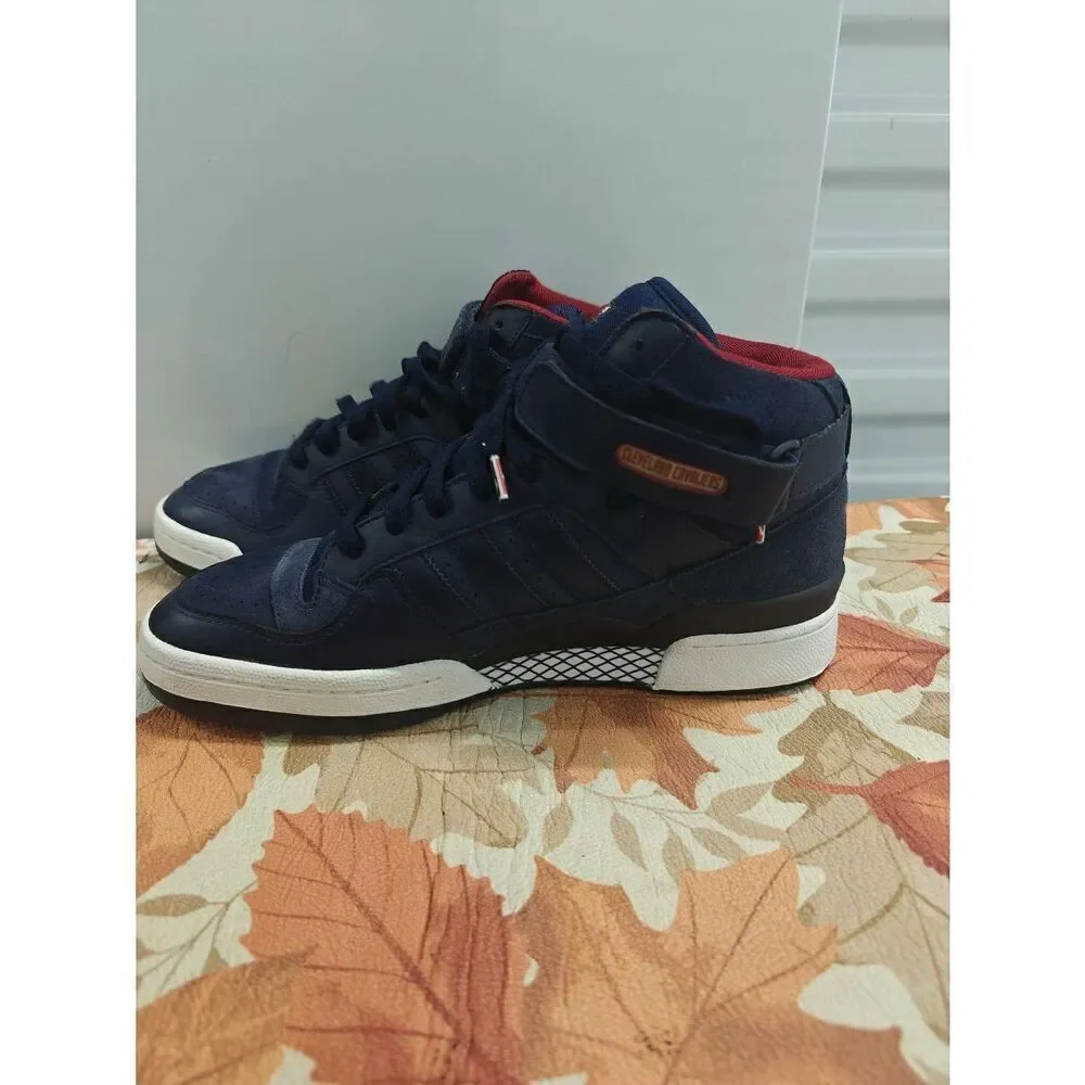 Adidas Forum Mid Cleveland Cavs 2007 LeBron NBA Finals Blue Suede Men's Shoes